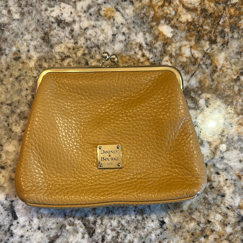 Dooney & Bourke Tan Leather Clutch with Textured Finish